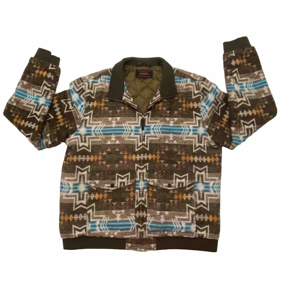 Rock & Roll Men’s Aztec Western All Over Southwestern Pattern Bomber Jacket XL